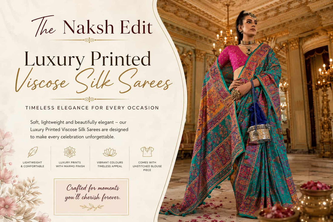 Why We're Loving Luxury Printed Viscose Silk Sarees This Season