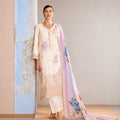 Unstitched Ivory Pure Cotton Lawn Embroidered Salwar Kameez with Bemberg Muslin Dupatta