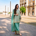 Sea Green Silk Embroidered Readymade Salwar Kameez by Naksh Creation