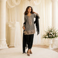 Black & Beige Embroidered Designer Salwar Kameez Set