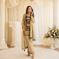 Beige Premium Embroidered Salwar Kameez Set