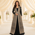 Midnight Black Embroidered Gown With Statement Jacket