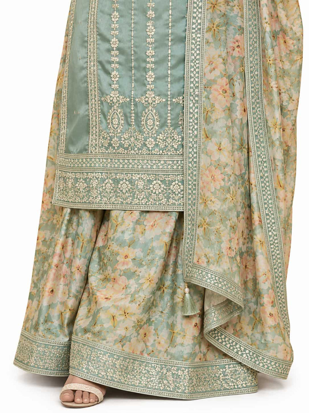 Green Simar Silk Embroidered Salwar Suit