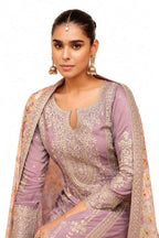 Purple Simar Silk Embroidered Salwar Suit