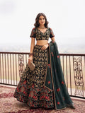 Black Floral Embroidered Net Semi-Stitched Girly Lehenga Choli