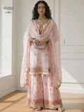 Pink Georgette Khatli Work Sharara Suit with Embroidered Dupatta