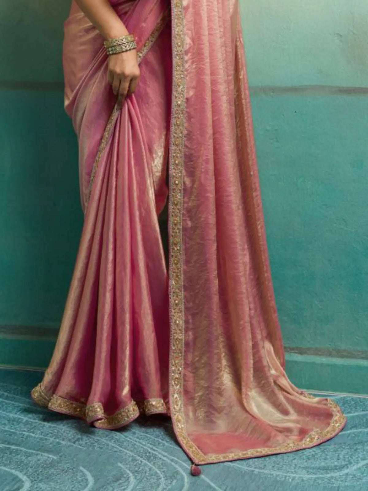Pink Saree view 3