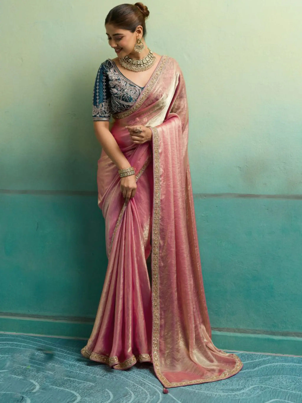 Pink Saree view 4