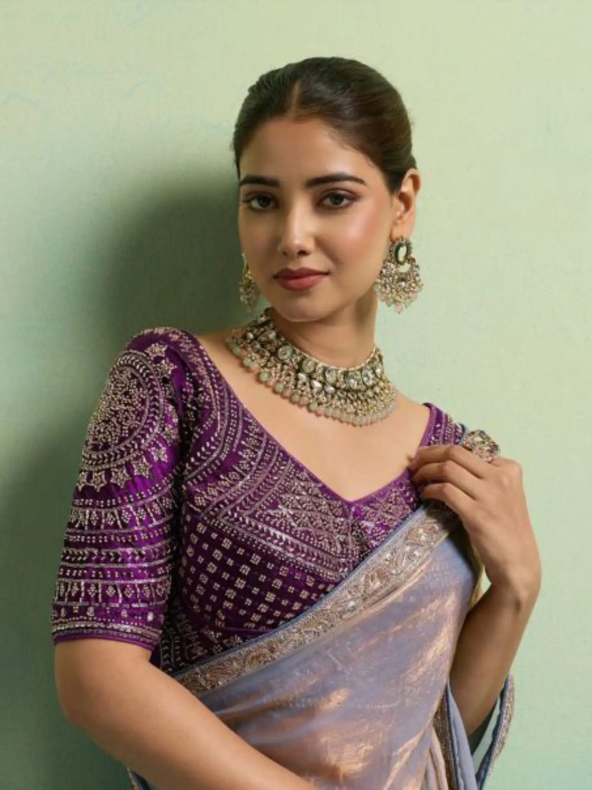 Lavender Saree view 2