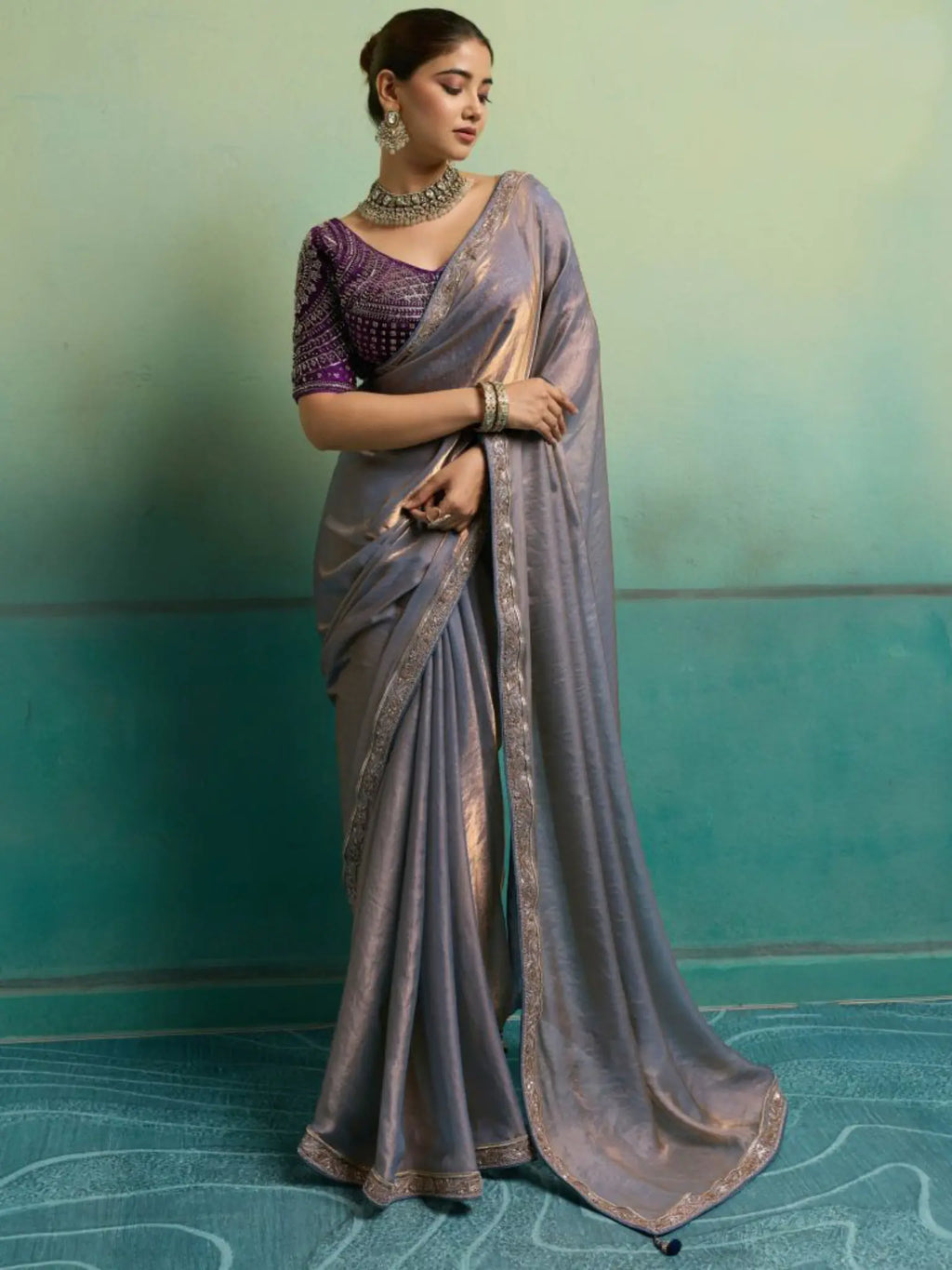Lavender Saree