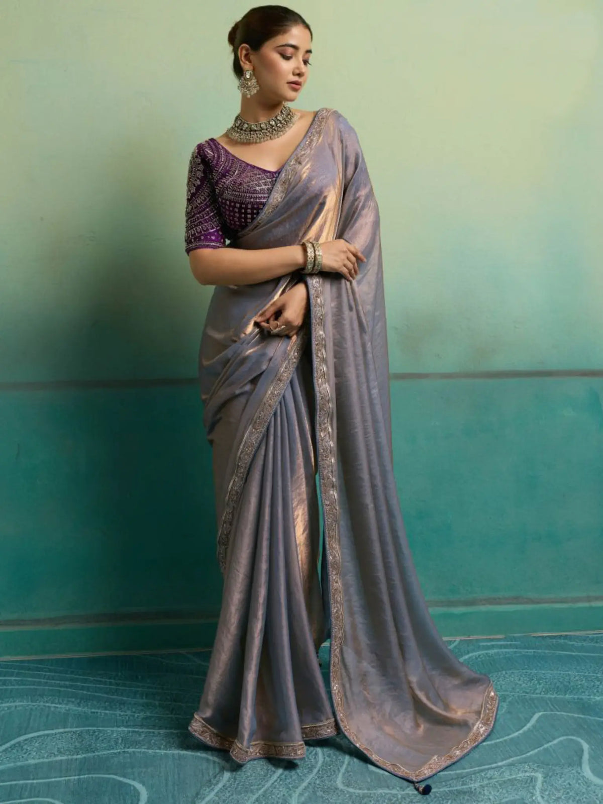 Lavender Saree