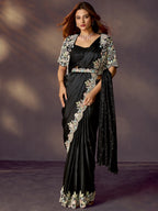 Silver Grey Ready to Wear Drape Saree
