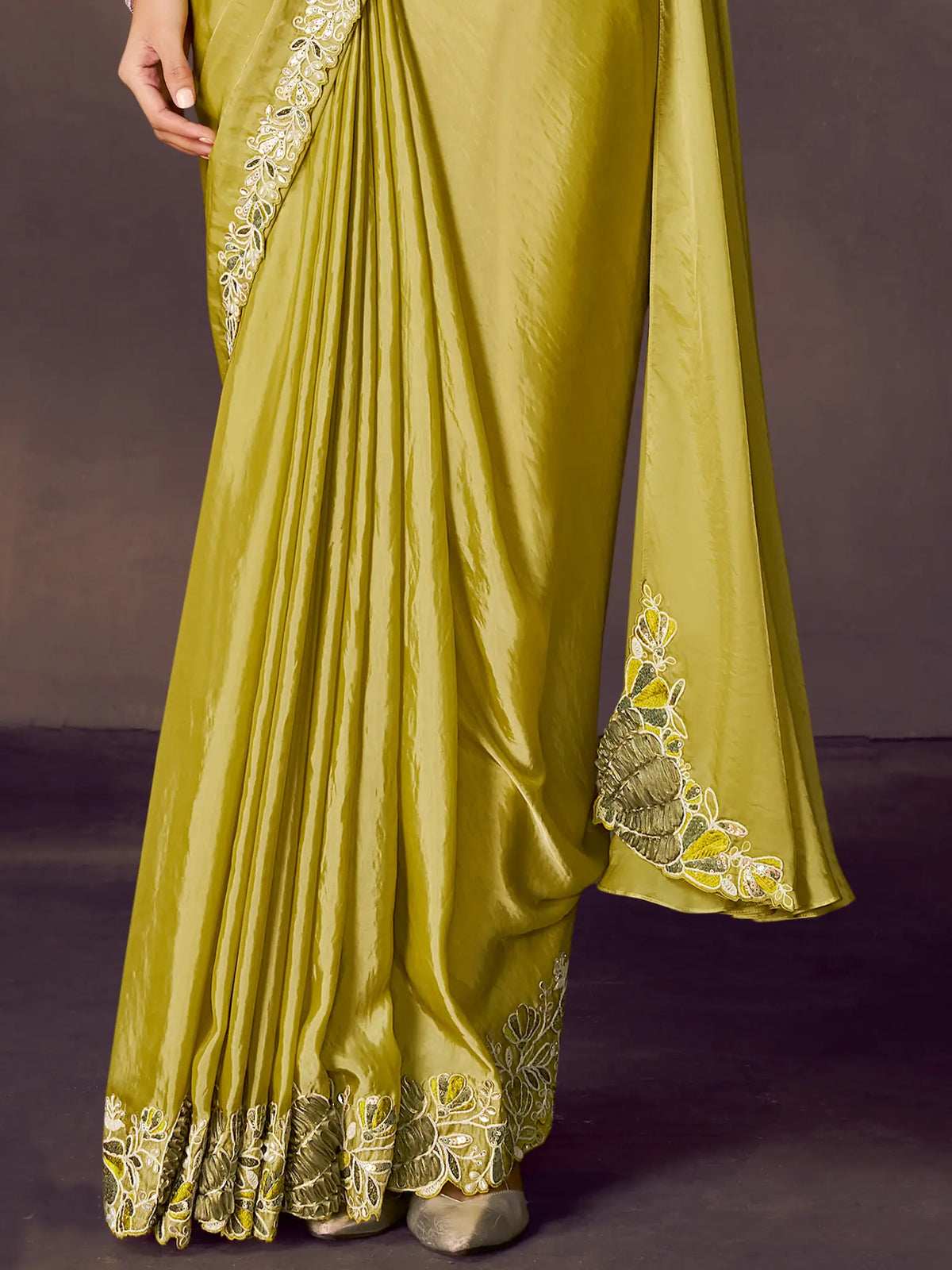 Black Drape Saree view 3