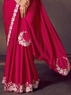 Red Drape Saree view 3
