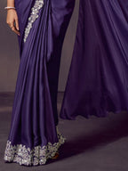 Royal Purple Drape Saree view 3