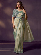 Sage Green Ready to Wear Drape Saree