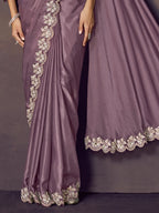 Dusty Mauve Drape Saree view 3