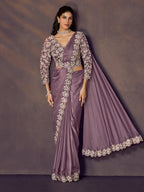 Dusty Mauve Ready to Wear Drape Saree