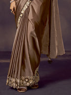 Bronze Brown Drape Saree view 3