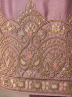 Dusty Pink Embroidered Simar Silk Farshi Pant Suit Set View 5