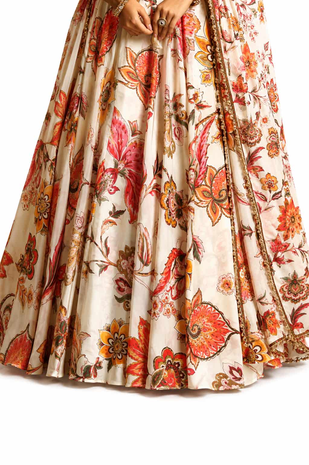 Off-White Readymade Printed Georgette Lehenga