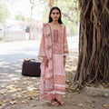Naksh Lamhe Pure Cotton Unstitched Salwar Kameez - Dusty Pink - casual unstitched cotton salwar kameez