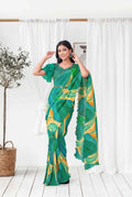 Emerald Green Abstract Ready to Wear Saree
