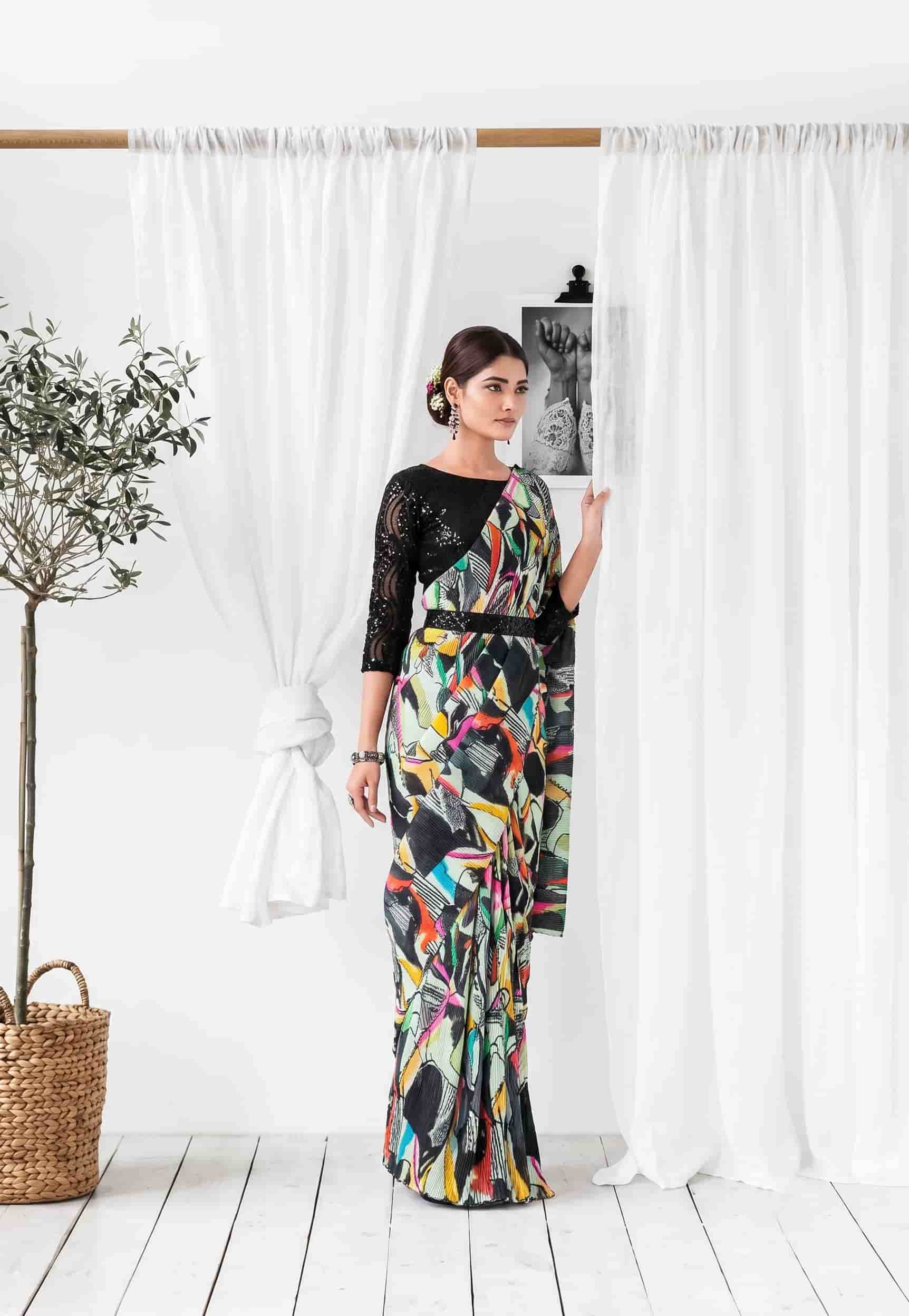 Multicolor Abstract Ready to Wear Saree