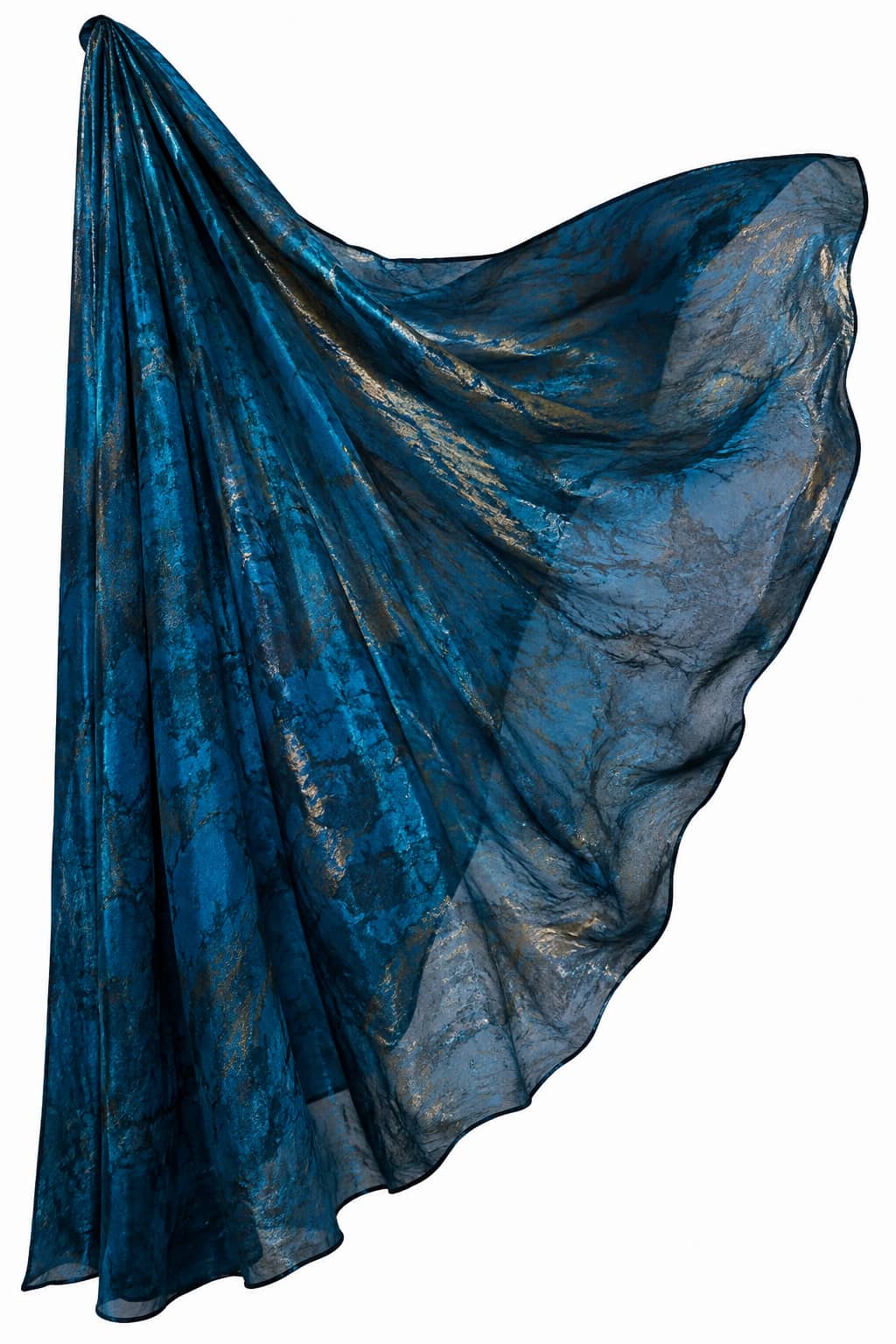 Peacock Blue Two Tone Satin Silk Ready to Wear Drape Saree - Naksh Creation