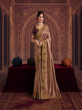 Mauve Pure Georgette, Zari Organza Silk Khatli & Sequin Work Saree