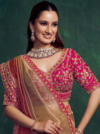 Peach Saree view 2