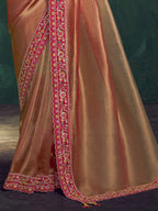 Peach Saree view 3