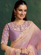 Lavender Saree view 2