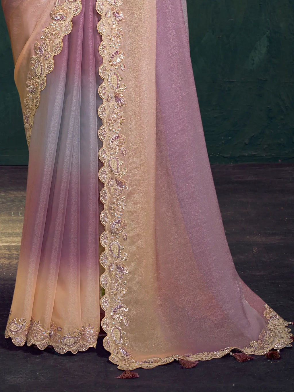 Lavender Saree view 3