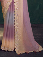 Lavender Saree view 3