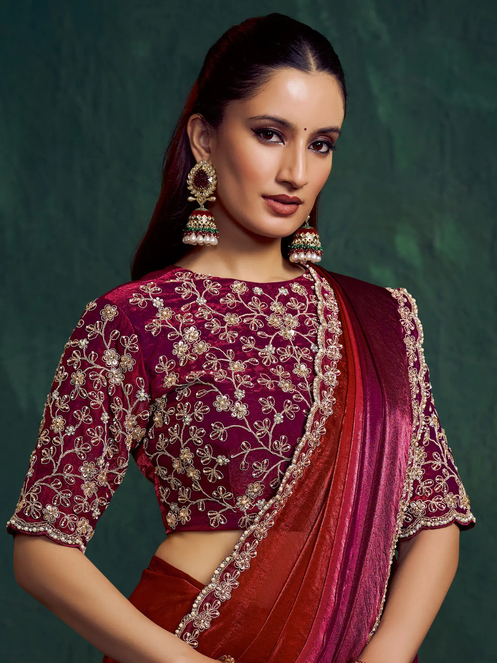 Maroon Saree view 2