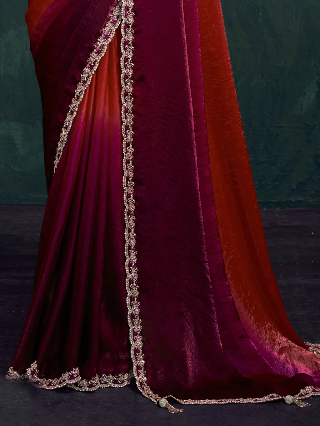 Maroon Saree view 3