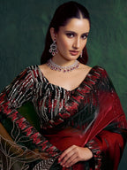 Dark Maroon Saree view 2