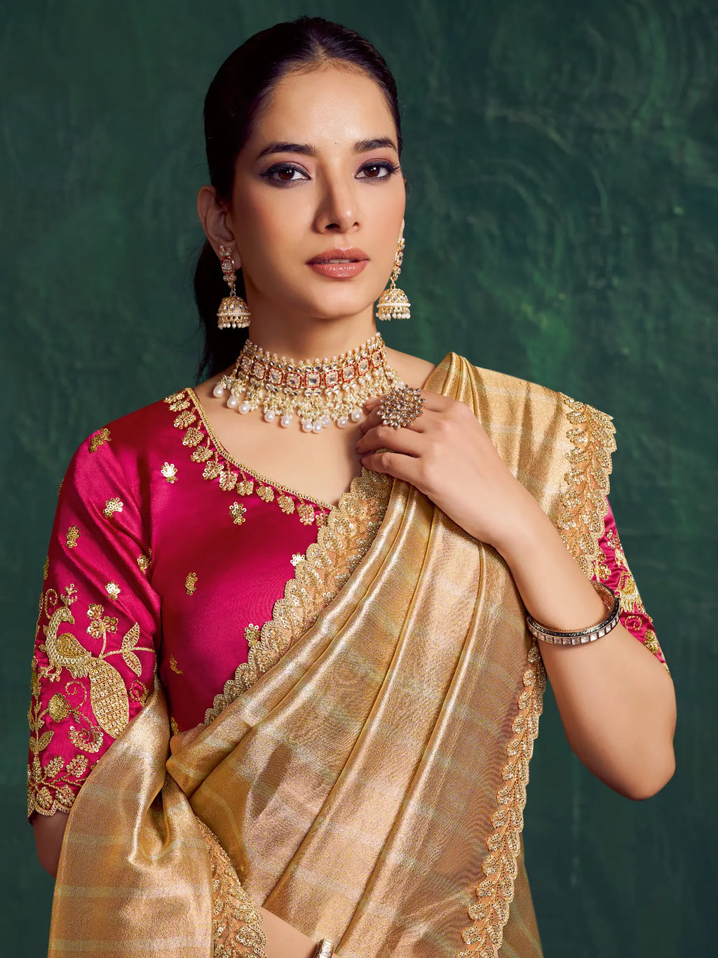 Champagne Saree view 2