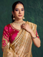 Champagne Saree view 2