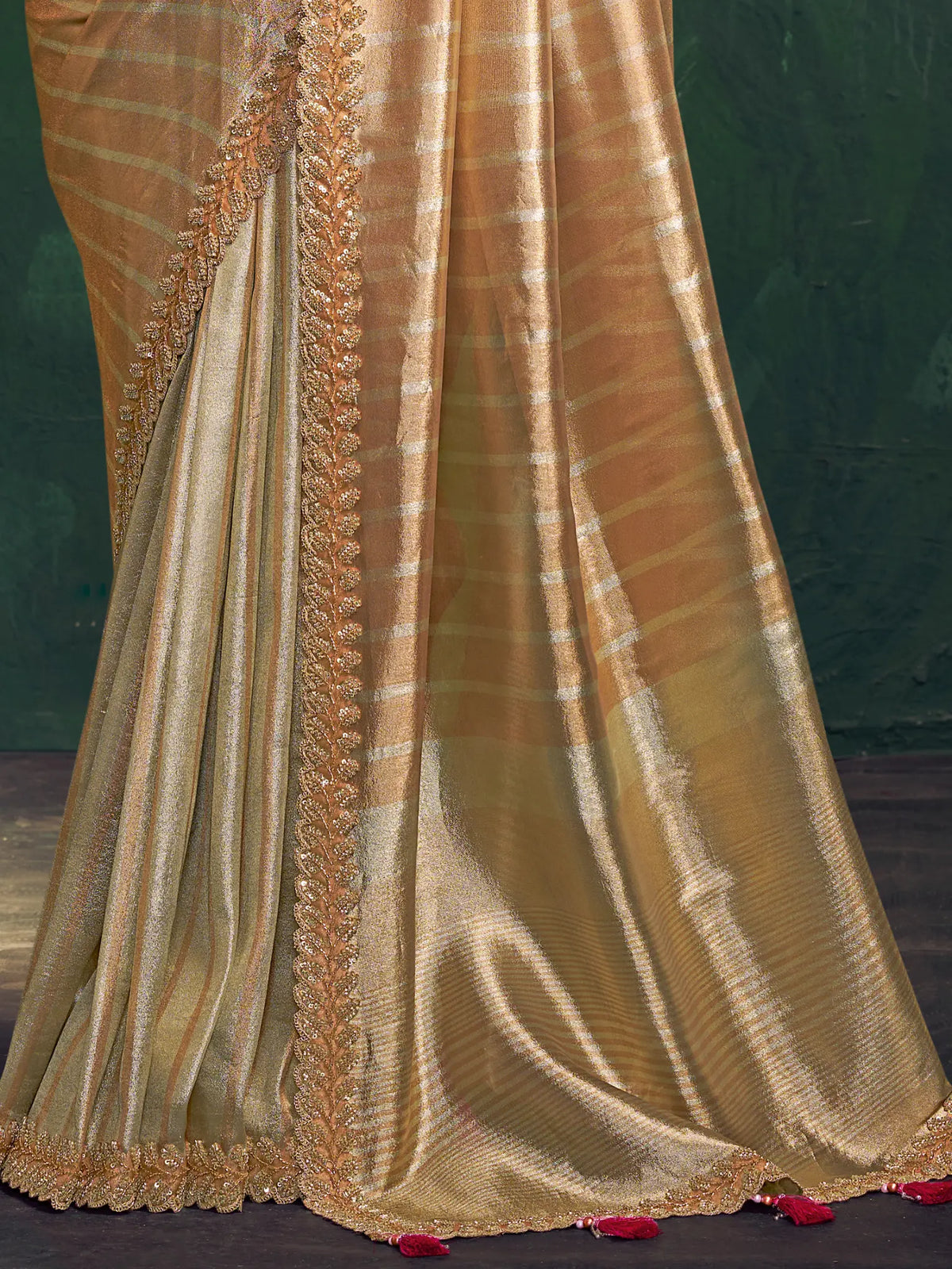 Champagne Saree view 3