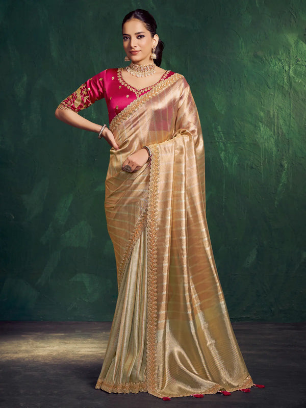 Champagne Traditional Saree