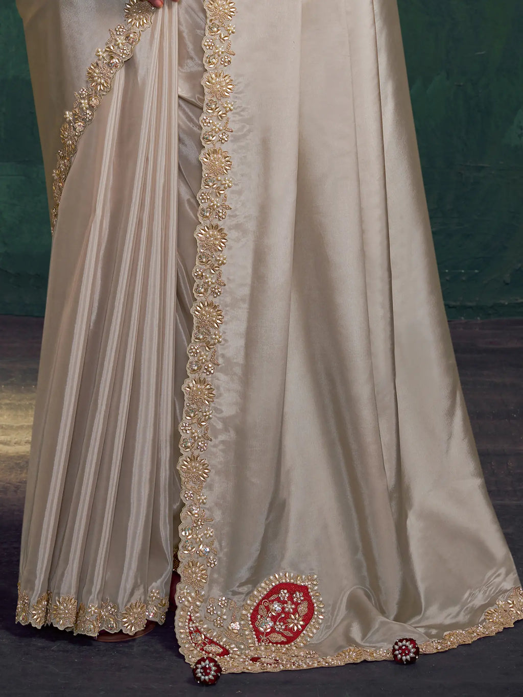 Silver Grey Saree view 3