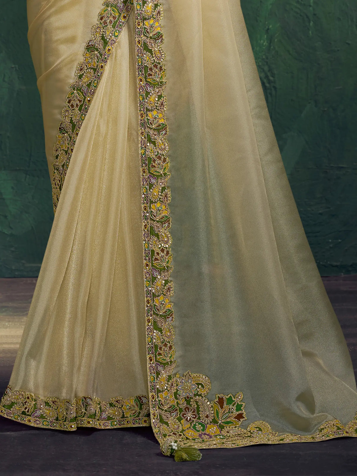 Beige Saree view 3