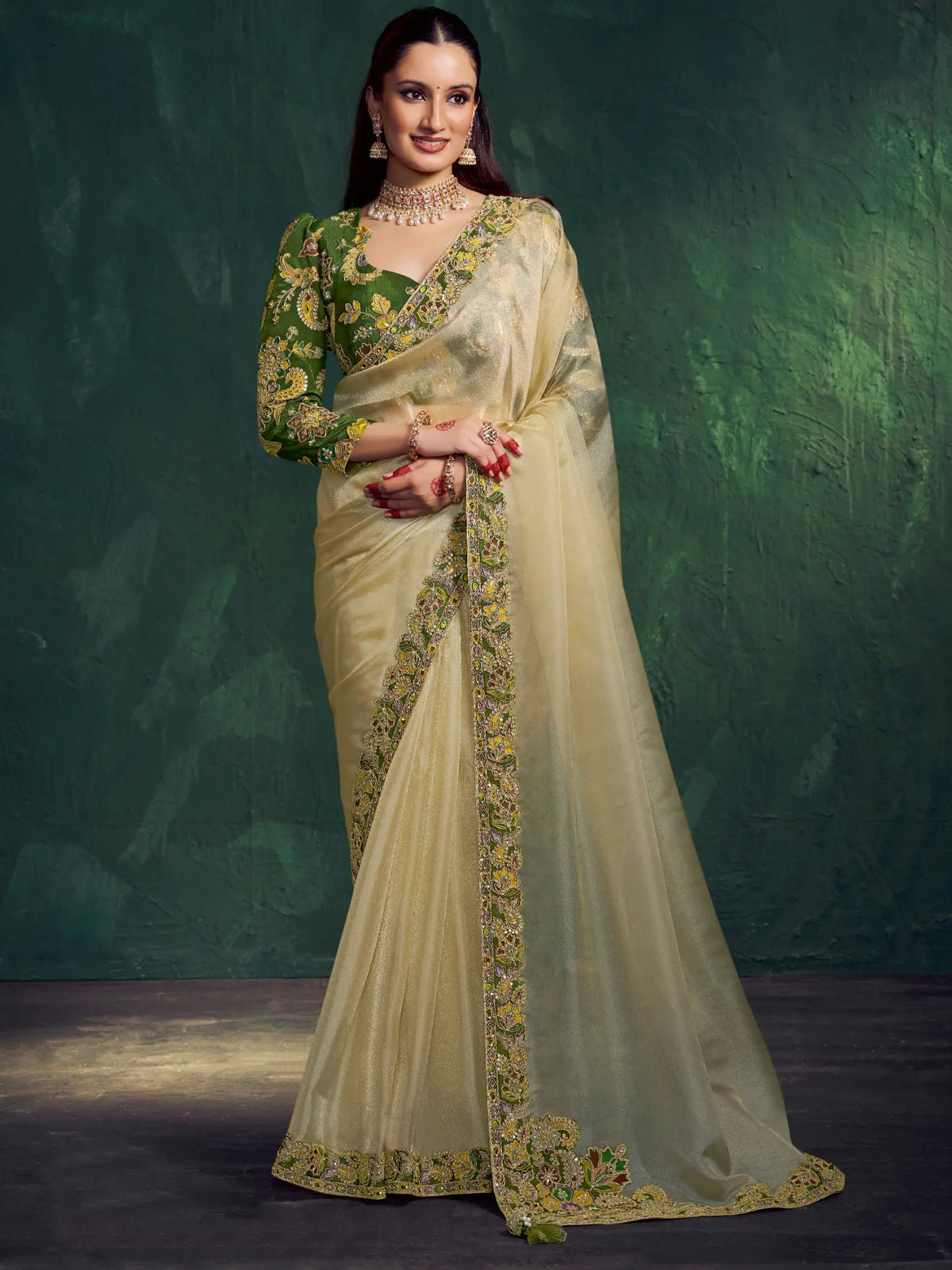 Beige Traditional Saree
