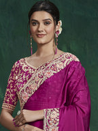 Magenta Saree view 2