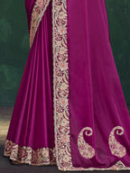 Magenta Saree view 3