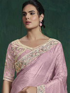 Dusty Pink Saree view 2