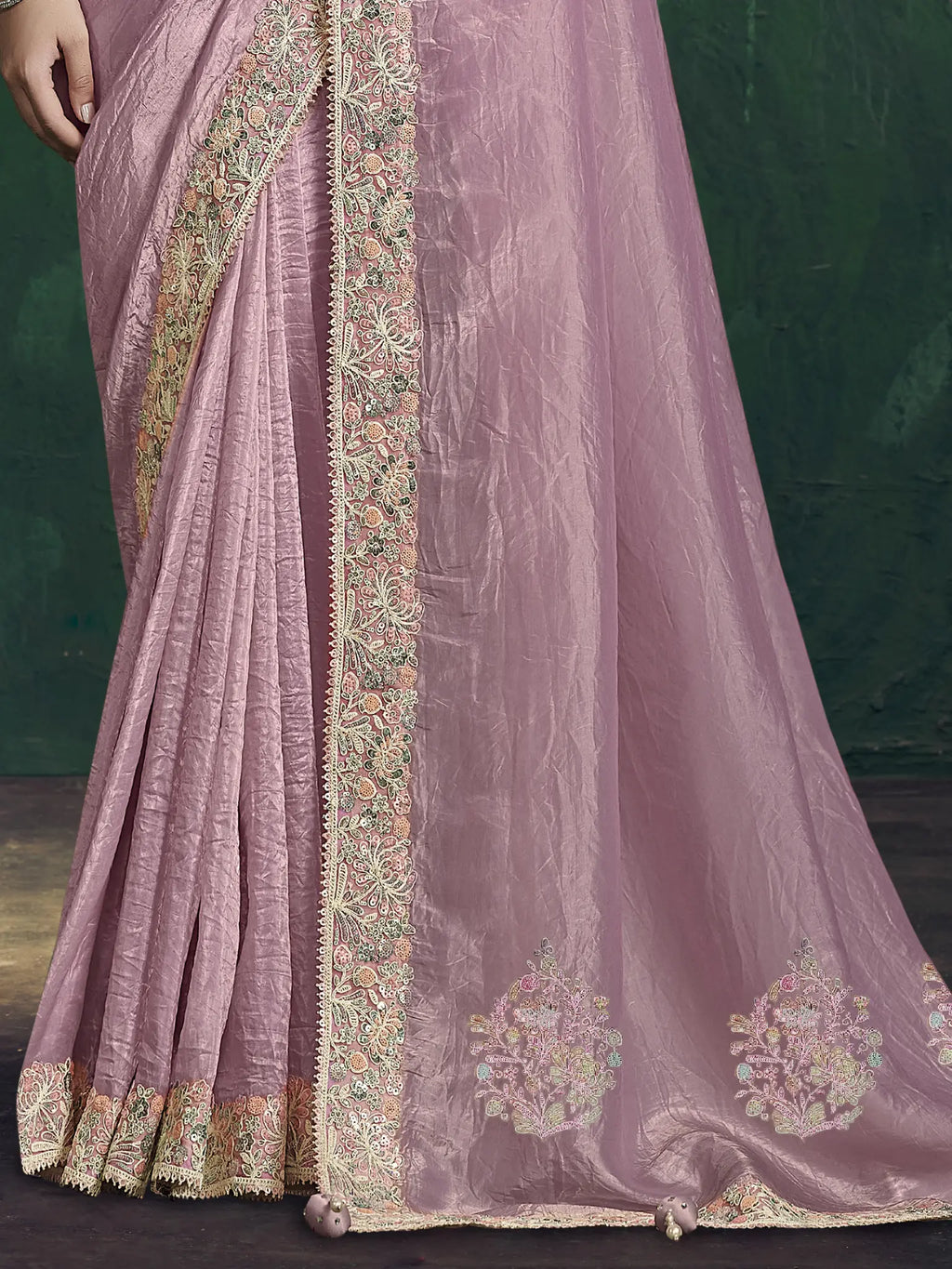 Dusty Pink Saree view 3