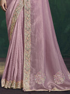Dusty Pink Saree view 3
